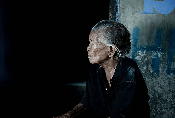 Elderly Balinese Woman stock photo