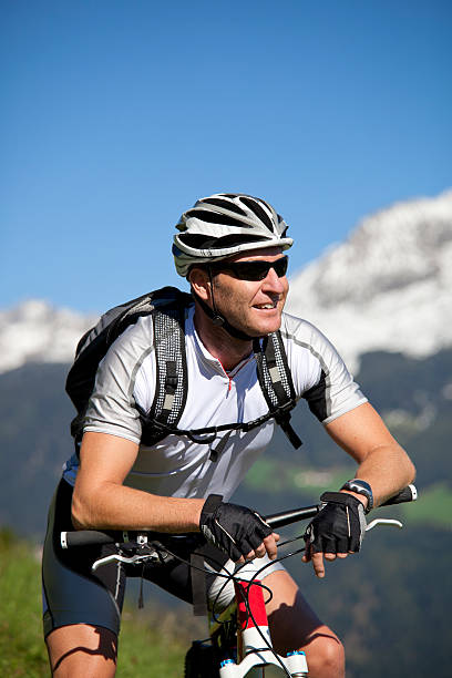 istock Portrait of mountain biker 184849151
