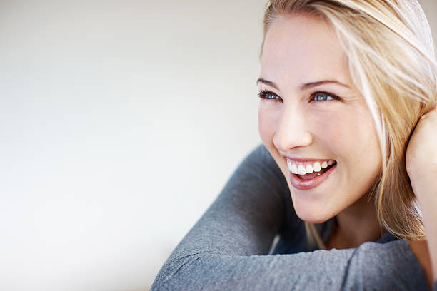istock Woman with a carefree smile 184849612