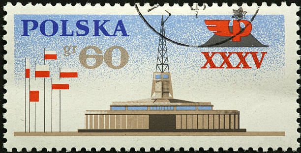 istock broadcast tower antenna on an old Polish stamp 184849666