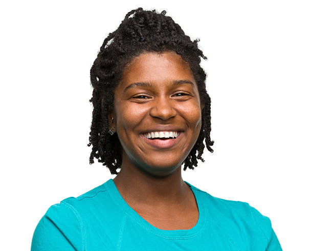 istock Laughing Woman Headshot Portrait 184849827