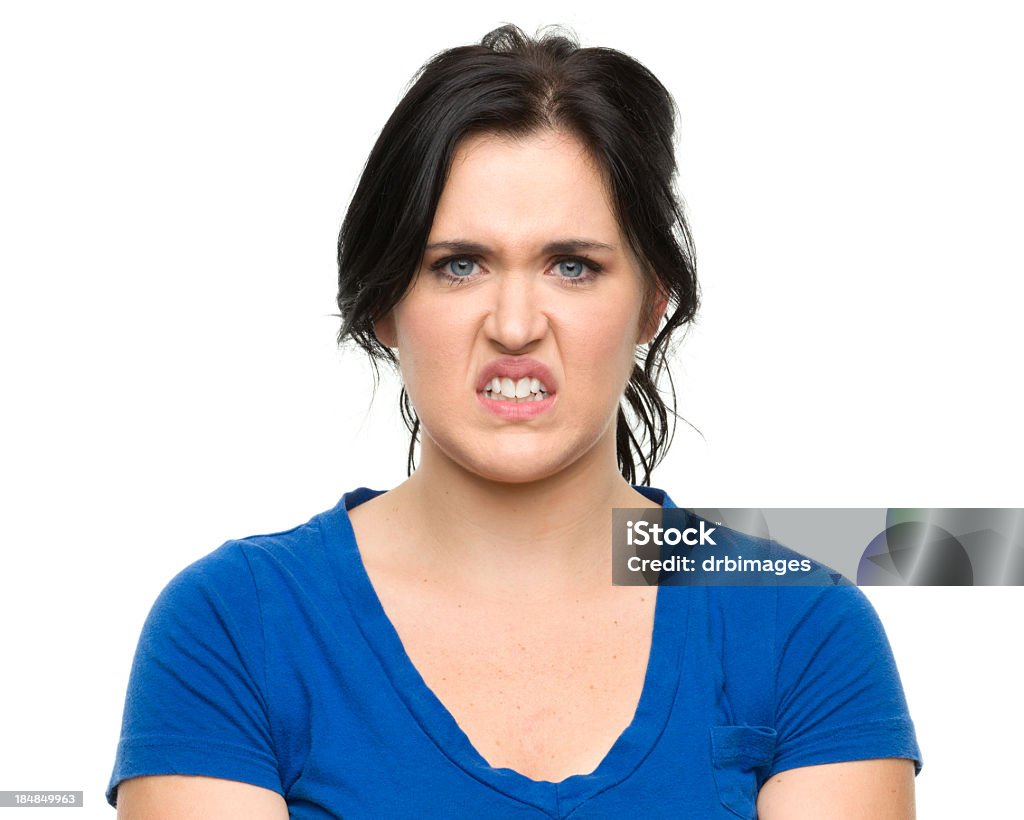 Disgusted молодая женщина - Стоковые фото Гримасничать роялти-фри