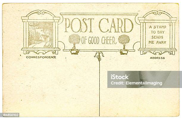 Retro Background Image Of An Vintage Antique Postcard Back Stock Photo - Download Image Now