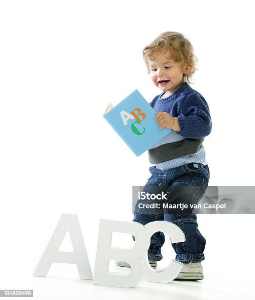 Happy Baby Boy With His Abc Stock Photo - Download Image Now - 12-17 Months, 12-23 Months, Alphabet