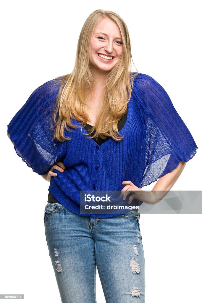 Happy Confident Young Woman Portrait of a young woman on a white background. http://s3.amazonaws.com/drbimages/m/hb.jpg 18-19 Years Stock Photo