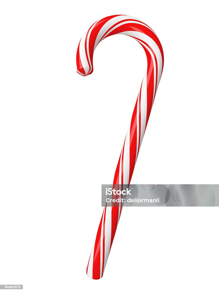Christmas candy with clipping path Candy Cane Stock Photo