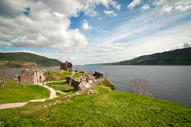 Urquhart Castle and Loch Ness stock photo