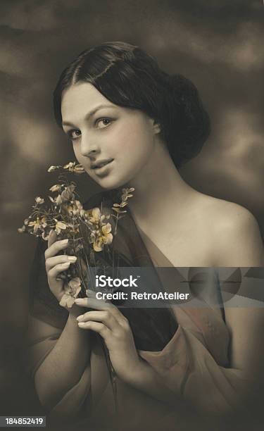 Art Nouveau Portraitold Postkarte Stockfoto und mehr Bilder von Kunst - Kunst, Altertümlich, Antiquität