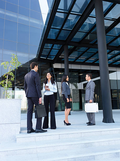 istock Business people outside office building 184852495