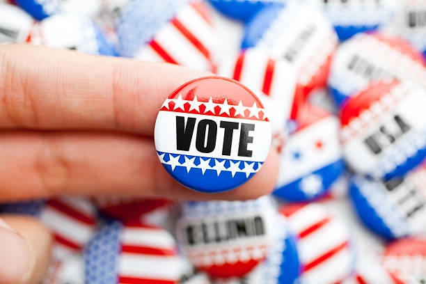 istock Vote pin for american election 184852688