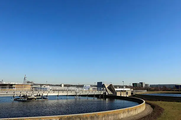 wide angle view of a water purification plant; Hoek van Holland, Netherlands