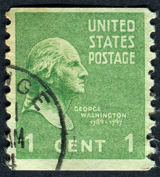 tampon george washington - president postage stamp profile usa photos et images de collection