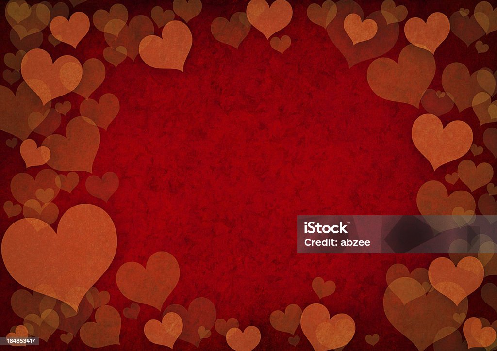 Effetto Grunge sfondo forme di cuore rosso - Foto stock royalty-free di Amore