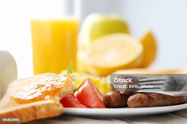 Breakfasteggs Sausage And Toast Stock Photo - Download Image Now - Bread, Breakfast, Continental Breakfast