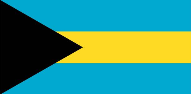 illustrazioni stock, clip art, cartoni animati e icone di tendenza di vettore di bandiera ufficiale delle bahamas con dimensioni e proporzioni standard. - bahamian flag