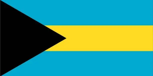 Vector illustration of Bahamas official flag vector with standard size and proportion.