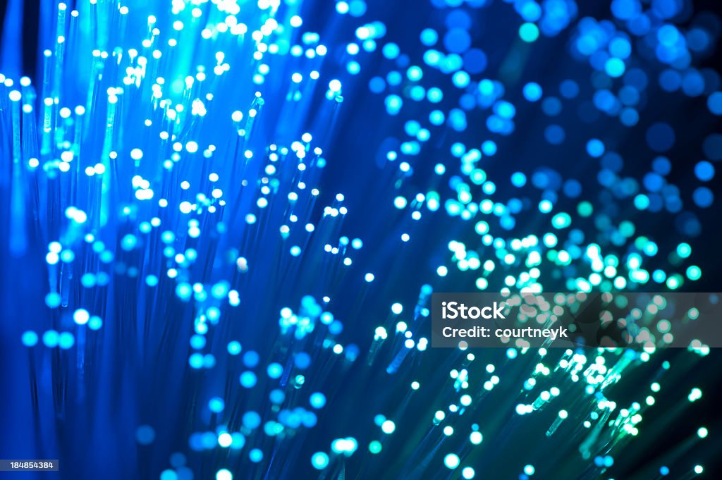 Azul cabos de fibras ópticas - Royalty-free Fibra Ótica Foto de stock