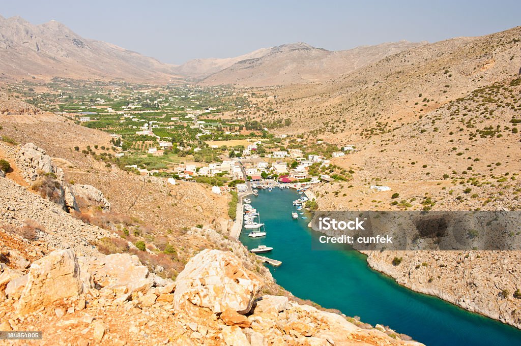 Vathis valley Vathis valley - Kalymnos, Greece Aerial View Stock Photo