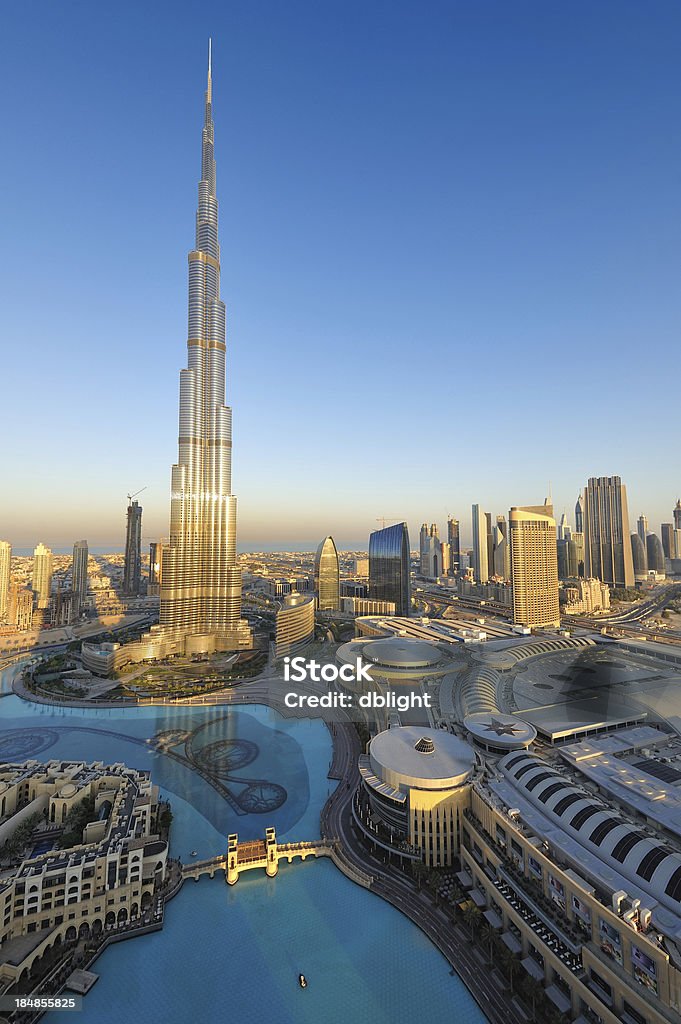 spectacular dubai an rare aeriel view of the city of dubai in the morning glory. Burj Khalifa Stock Photo