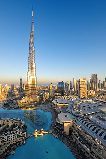 spectacular dubai an rare aeriel view of the city of dubai in the morning glory. burj khalifa photos stock pictures, royalty-free photos & images