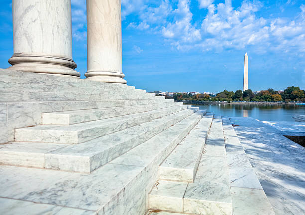 istock Jefferson Memorial Steps and Columns with Washington Monument 184855834