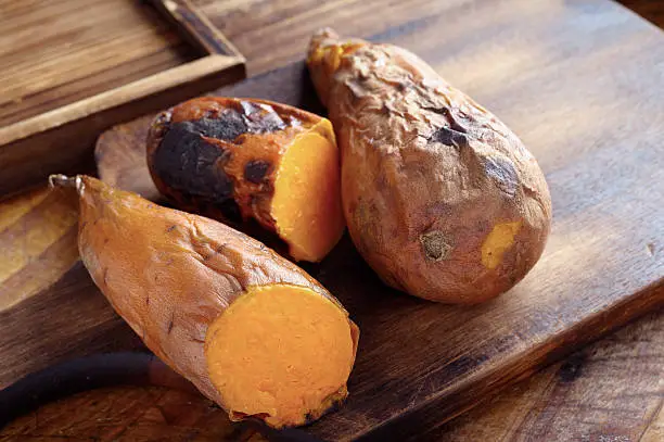 Close up of Baked Sweet Potato