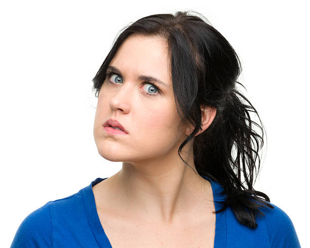Portrait of a young woman on a white background. http://s3.amazonaws.com/drbimages/m/kw.jpg