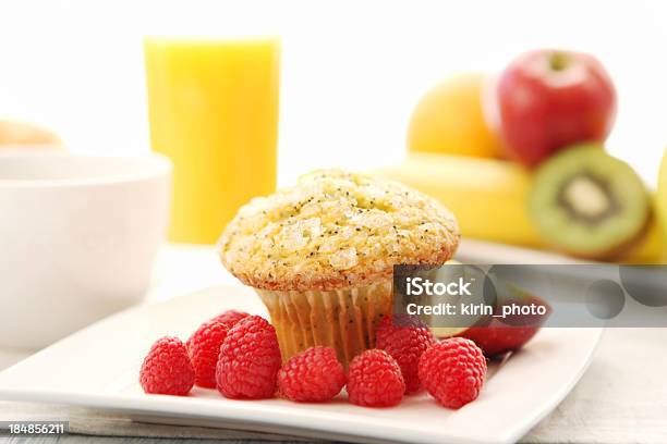 Breakfast Lemon Poppy Seed Muffin Stock Photo - Download Image Now - Muffin, Breakfast, Fruit