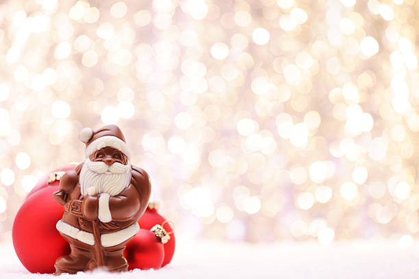 Chocolate Santa and Red baubles - shallow dof - XXXL Image