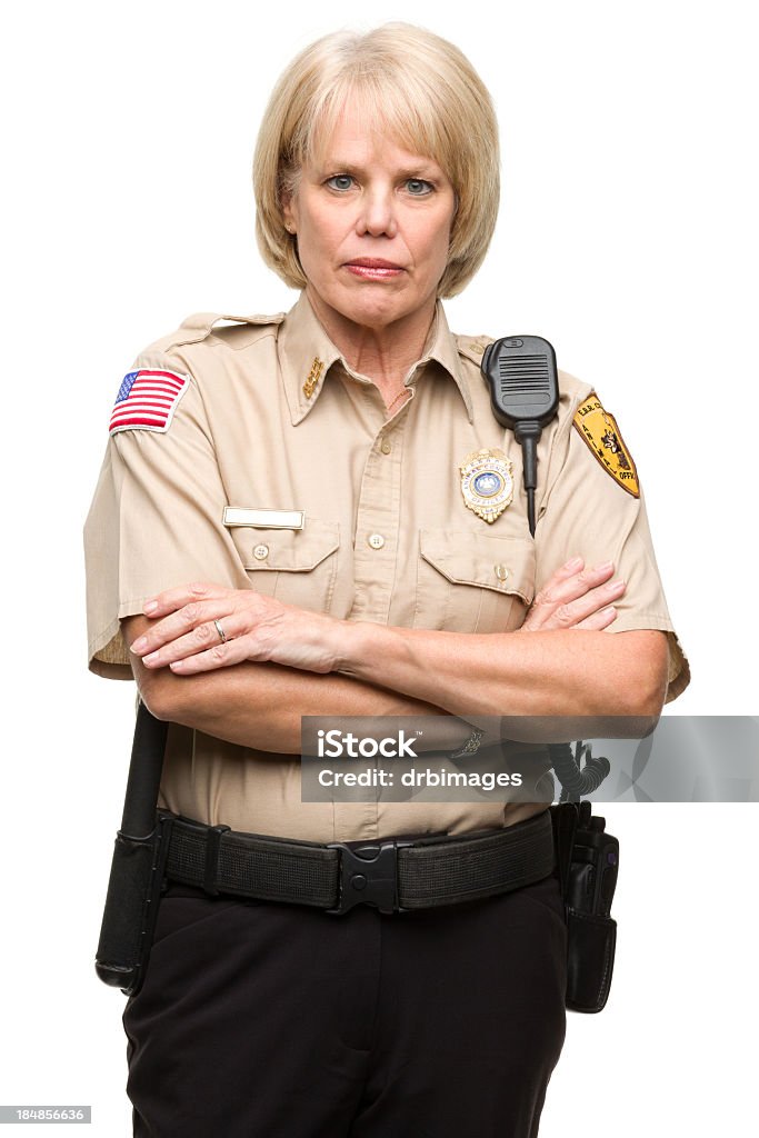 Retrato de mulher madura policial - Foto de stock de Força Policial royalty-free