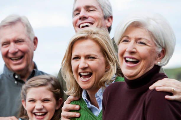 istock Close up of multi-generation family laughing 184856985