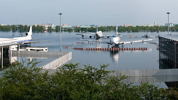 Flooded Airport stock photo