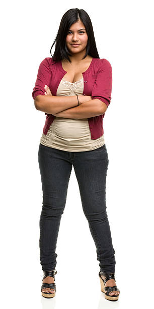 istock Serious Standing Young Woman 184857115