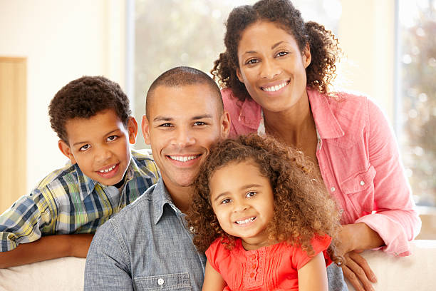 istock Mixed race family at home 184857170