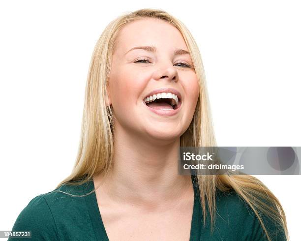 Laughing Young Woman Stock Photo - Download Image Now - Women, Mouth Open, One Woman Only