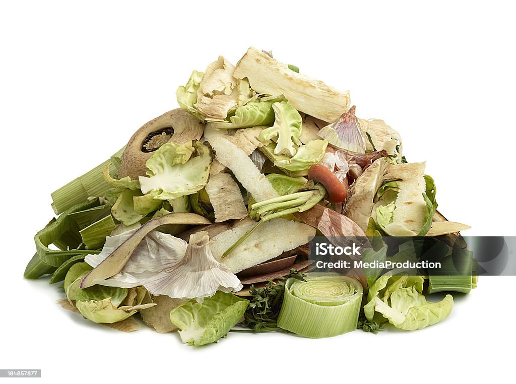 Verdura peelings per il compost - Foto stock royalty-free di Cibo