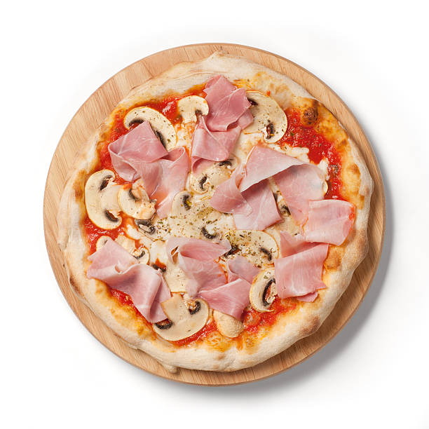istock Italian pizza with cooked ham and mushrooms 184858009