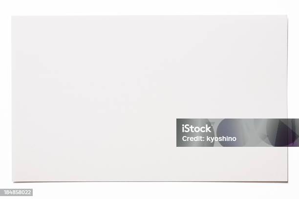 絶縁ショットのブランク白い背景に白の背景カード - 紙のストックフォトや画像を多数ご用意 - 紙, 質感, 白色