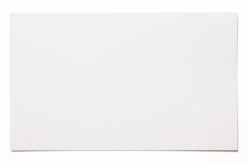 Blank white card isolated on white background with clipping path.