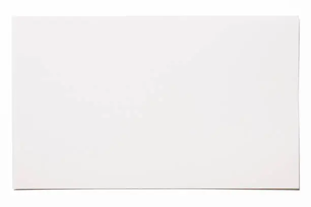 Photo of Isolated shot of blank white card on white background