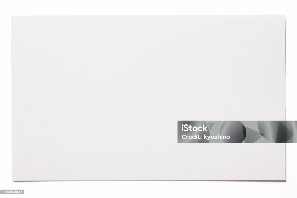 Isolado foto de cartão em branco branco sobre fundo branco - Foto de stock de Papel royalty-free