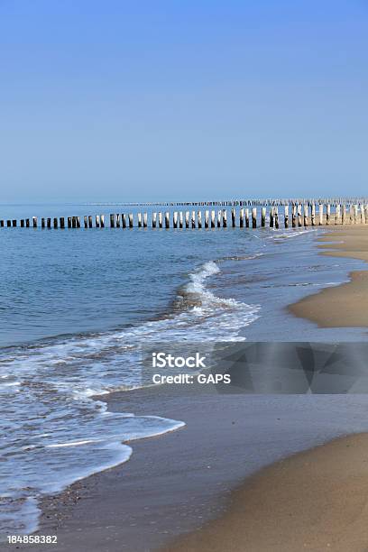 Onde Di Rompere Un Frangiflutti In Legno - Fotografie stock e altre immagini di Paesi Bassi - Paesi Bassi, Spiaggia, Acqua