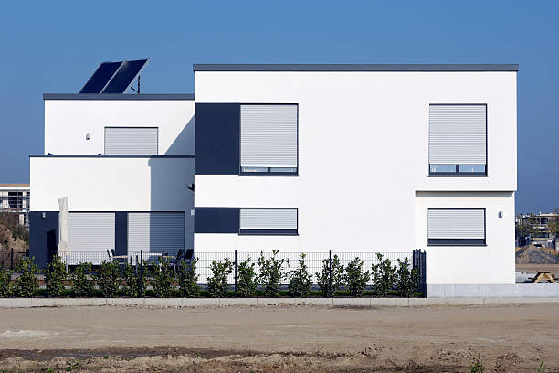 istock Contemporary cubistic white house 184858960