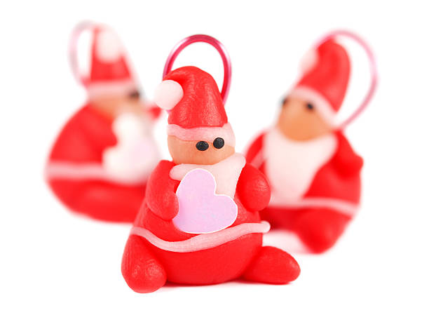 istock Polymer clay santas, christmas decoration 184859209