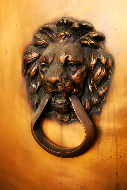 istock Lion Head Brass Door Knocker 184859686