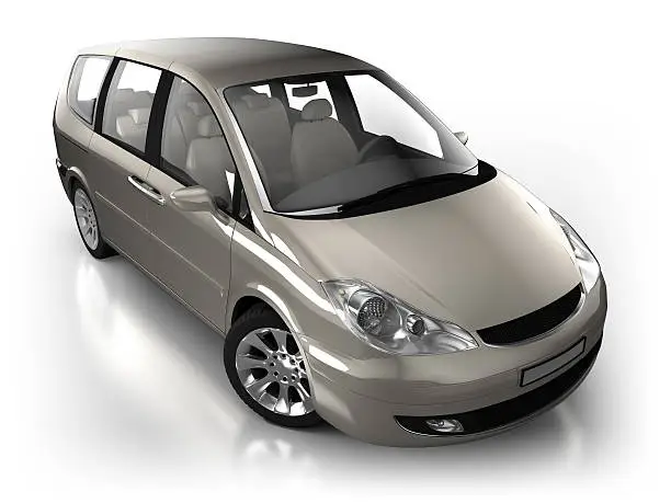 "Brandless, unique generic 3d model of combi car in studio - isolated on white with clipping path"
