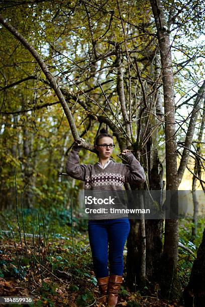 Ugly Sweater Nature Woman Stock Photo - Download Image Now - Adult, Adults Only, Autumn