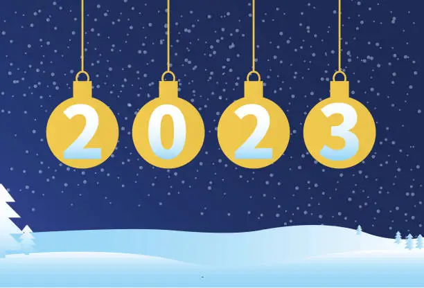 Vector illustration of 2023,Christmas decoration