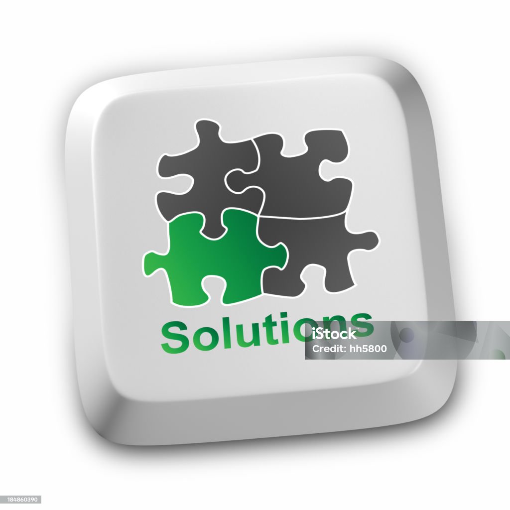 Pulsante di soluzione - Foto stock royalty-free di Affari