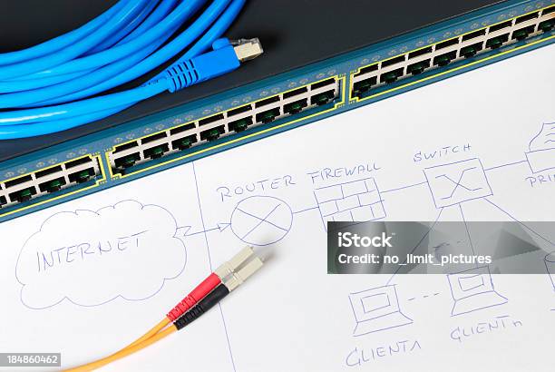 Engineer Workplace Stock Photo - Download Image Now - Fiber Optic, Business, Communication